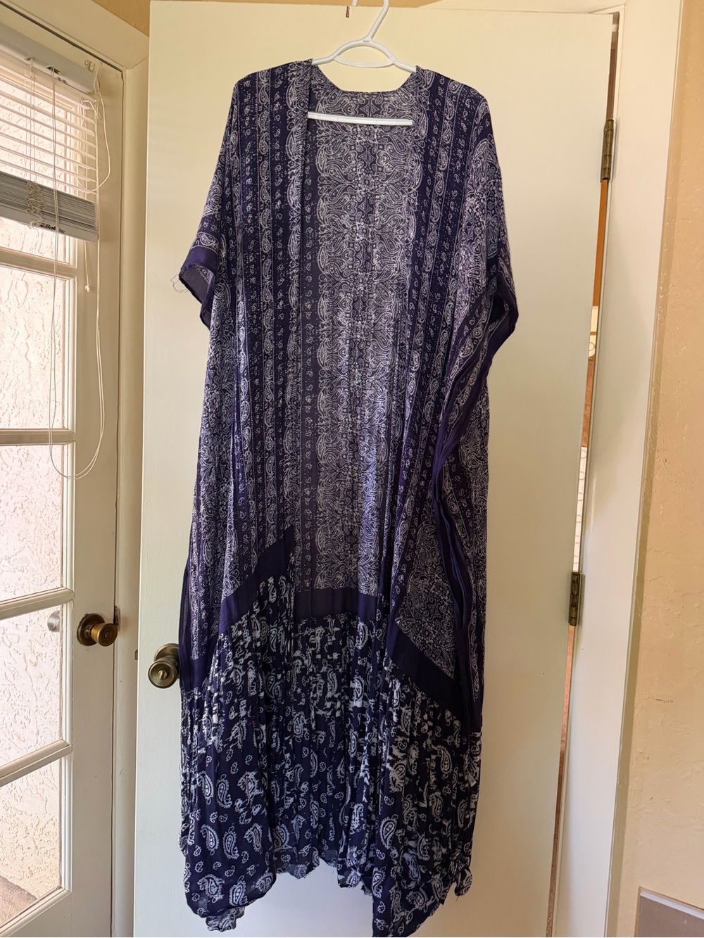 Boho Blue Paisley Duster Kimono - Picture 3 of 5